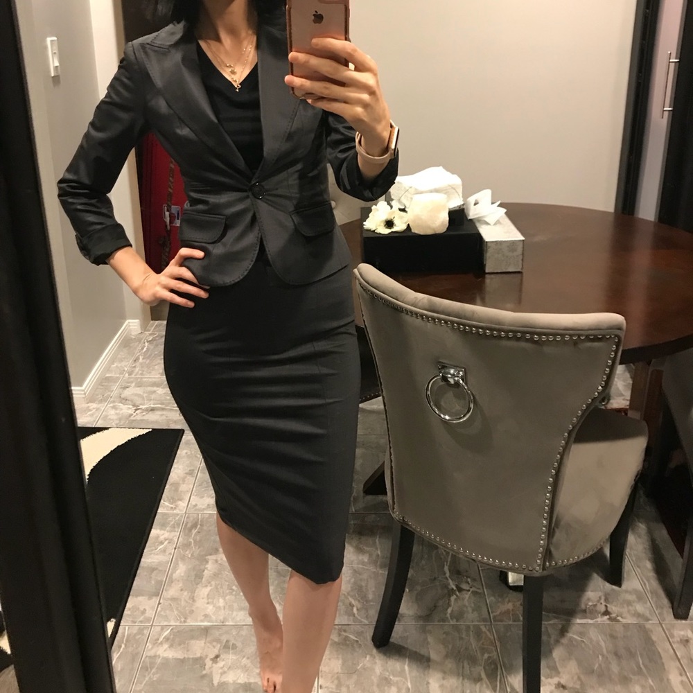 Bebe suit jacket with skirt
